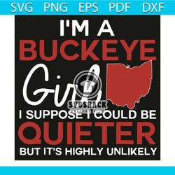 I Am A Buckeye Girl I Suppose I Could Be Quieter But It Is Highly Unlikely Svg, Trending Svg, Buckeye Girl Svg, Quieter