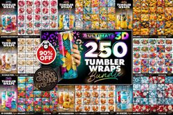 250 MEGA Bundle 3D Tumblers Wraps