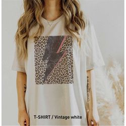 Leopard Lightning Bolt T Shirt, Leopard Lightning Shirt, Lightning Shirt, Cheetah Print Shirt, Gift for Her, Bolt Shirt,