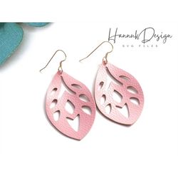 Leaf Shape Nature Leather Earring Svg Template for Cricut, Faux Leather Earrings Svg Instant Download