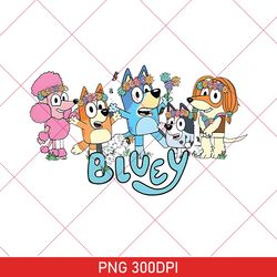 Cute Personalized Bluey Family PNG, Bluey Birthday Party PNG, Custom Bluey Family PNG, Custom Birthday Matching PNG