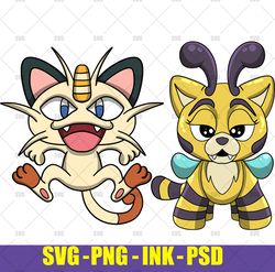 Meowth - Catbee SVG,Meowth - Catbee Ink,Meowth - Catbee PNG, Cut files for Cricut PNG, SVG