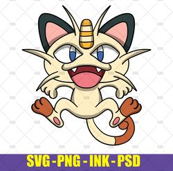 Meowth  Pokemon Meowth  Pokemon Ink,Meowth  Pokemon PNG, Cut files for Cricut PNG, SVG