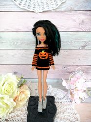 MH clothes - Halloween monster high clothes - Halloween sweater for monster high - mini paola reina clothes
