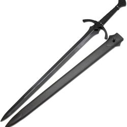 Medieval Warrior Black Sword 42 inch Overall Handmade Hand Forged 1065 High Carbon Steel Full Tang