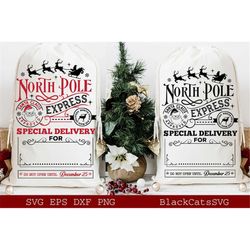 North Pole express svg, Reindeer express svg, Santa Sack SVG,  Santa sack svg, santa sack svgs,  North Pole  svg,  Santa