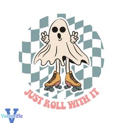 Just Roll With It Retro Ghost Halloween SVG Cutting Digital File