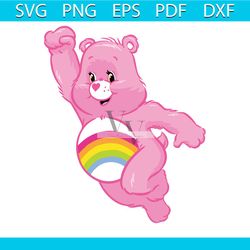 Swear Bear Bundle Yellow Green Blue Pink png, Friend Care Bear Svg, Friend Care bear file Png, Care Bear Png, Care Bear