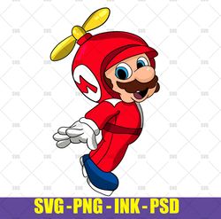 Propeller Mario  Super Mario SVG,Propeller Mario  Super Mario Ink,Propeller Mario  Super Mario PNG, Cut files for Cricut