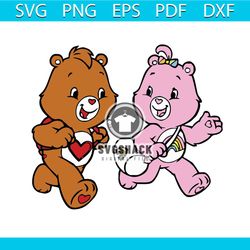 swear bear bundle yellow green blue pink png, friend care bear svg, friend care bear file png,
