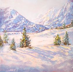 Montana Painting ORIGINAL OIL PAINTING on Canvas, Landscape Painting Original, Glacier National Park Art by "Walperion"