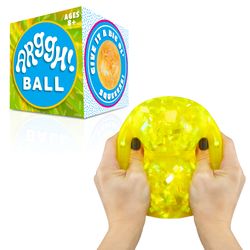 Power Your Fun Arggh Glitter Stress Ball for Adults and Kids - Yellow