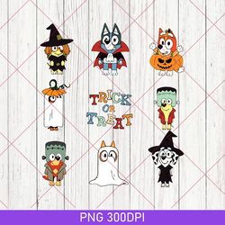 Trick or Treat Bluey PNG, Bluey Halloween PNG, Trick or Treat PNG, Disney Halloween PNG, Kids Halloween PNG, Bluey Party
