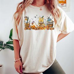 Winnie The Pooh Halloween Comfort Colors Shirt, Winnie The Pooh Shirt, Boba Shirt, Latte Shirt, Coffee Shirt, Witch Shir