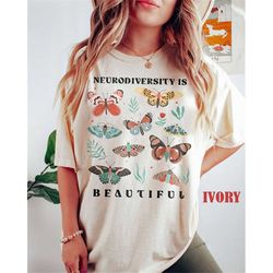 Comfort Colors Neurodiversity is Beautiful Shirt, Butterfly Inspire Shirt, Autism Awareness Shirt, Mental Health Shirt,