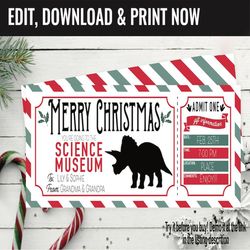 Science Museum Ticket Surprise Gift Voucher, Museum Surprise Trip Print Template Gift Card, Editable Instant Download