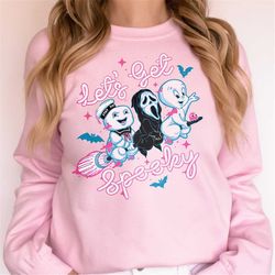 Lets Get Spooky Sweatshirt, Spooky Vintage Shirt, Funny Halloween Sweatshirt, Scream Movie Sweater, Ghost Face Calling S