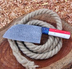 Handmade Damascus Hand Forged Chef Cleaver Knife| Chef Chopper| Knife| Chef Cleaver| Damascus Cleaver| Damascus Knife