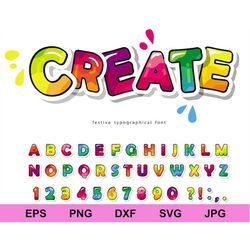 colorful alphabet english 26 letter educational learning typography font clipart svg, colorful alphabet clipart svg, kin