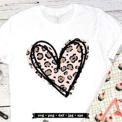 Valentine SVG, Pink Leopard Print Heart SVG file, Valentines Day svg files, Love svg designs, Pink Leopard Print svg, Va