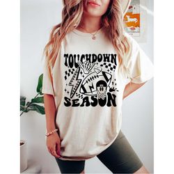 Football Shirt, Touch Down Season Tee, Football Game Shirt, Game Day Shirt, Football T-Shirts, Womens Football Tees, Ret
