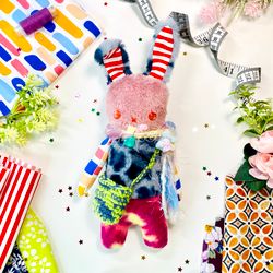 Bunny stuffed animal Bunny plush toy Pink bunny gift Bunny rag doll Handmade gift Bunny plush