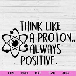 think like a proton always positive svg, positive affirmations concept rules inspirational svg, motivational quote digit