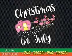 Christmas In July Flamingo Pink Funny Camping Camper PNG, Digital Download