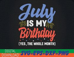 July Is My Birthday The Whole Month July Birthday Svg, Eps, Png, Dxf, Digital Download