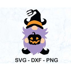 Gnome Halloween SVG 5 Cut File PNG DXF High Quality Easy to Use Instant Download Digital File