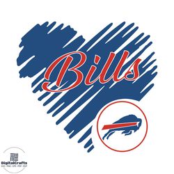 Heart Buffalo Bills NFL Team Logo SVG Cutting Digital File