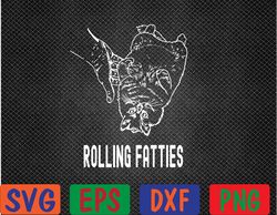 Rolling Fatties Cat Svg, Eps, Png, Dxf, Digital Download