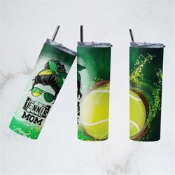 20 OZ Tennis Mom Skinny Tumbler Sublimation Design - Straight & Tapered Sublimation Wrap Design - Tumbler PNG - Template