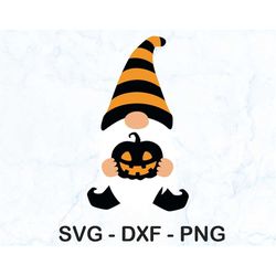 Gnome Halloween SVG 3 Cut File PNG DXF High Quality Easy to Use Instant Download Digital File