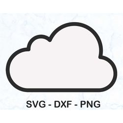 Cloud SVG Cut File PNG DXF High Quality Easy to Use Instant Download Digital File
