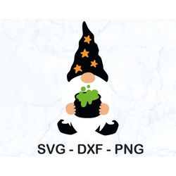 Gnome Halloween SVG 2 Cut File PNG DXF High Quality Easy to Use Instant Download Digital File