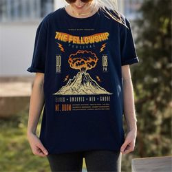 The Fellowship LOTR Shirt | Middle Earth Hobbit Shire Mordor Rivendell Baggins Merch Retro Band Shirt Fantasy Merch Gift
