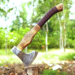 Handmade Carbon Steel Viking Axe, Bearded Axe With Leather Sheath, high Carbon Steel Blade, Best Gift for Men's