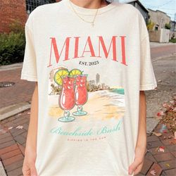 Miami Bachelorette Comfort Colors T-Shirt |  Miami Bachelorette Party, Trendy Bachelorette Shirt, Florida Bach Party, Su