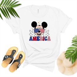 Mickey and Minnie USA Shirt, Disney American 4th of July Shirts, 4th of July Stars and Stripes Disney Tee, 4th of July P