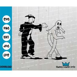 Coco the Clown Ghost Dancing Sings Svg Png Dfx Eps Outline cut file Cricut Transparent Background clipart T shirt Design