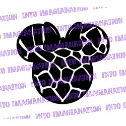 Minnie Mouse Giraffe Pattern with Bow | SVG | PNG | PDF | Digital File