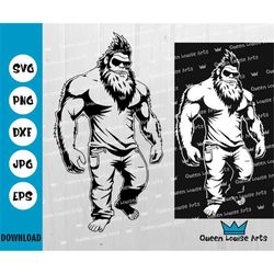Bigfoot SVG,Yeti SVG,Bigfoot Bodybuilder Biceps Muscle Gym Strong svg Cricut cut Cutting File Clipart Digital Download D