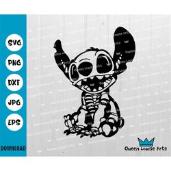 Lilo & Stitch skeleton svg,Stitch Svg,Stitch skull Svg,Stitch happy halloween shirt svg,Cricut cut file Digital download