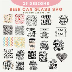 beer can glass svg, libby glass svg, butterfly svg, ice coffee glass, coffee cup svg, sunflower svg, party drink svg, cu