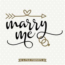 Marry Me SVG, Engagement SVG vinyl craft file, Wedding Proposal digital cut file, Pop the Question svg file, Getting Eng