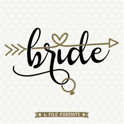 Bride DXF file, DIY Bridal Party Shirt, Wedding svg file, DXF cutting file, Commercial cut file, silhouette svg file, vi