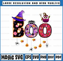 Boo Halloween Spiders, Ghosts, Pumkin & Witch Hat Png, Pumpkin Clipart,Boo Halloween Png Sublimation Designs Download