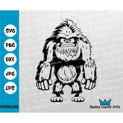 Bigfoot SVG, Yeti SVG, Cute Bigfoot Cartoon Svg,Sasquatch Cricut Cutting File Printable Clipart Vector Digital Download