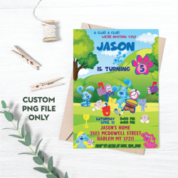 Personalized File Blues Clues Birthday Invitations | Blues Clues Evite | Printable Blues Clues Party Invite | PNG File